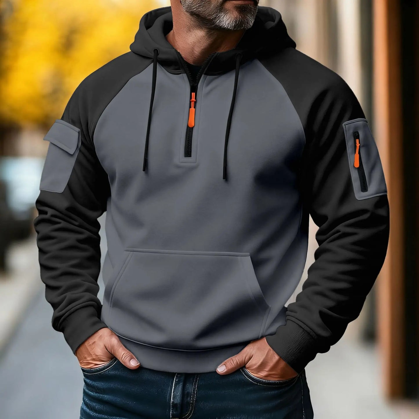 Winter Men's Hooded Sweater - Stylish and Fashionable Casual Long-Sleeved Loose-Fitting Multi-Colored with Zipper