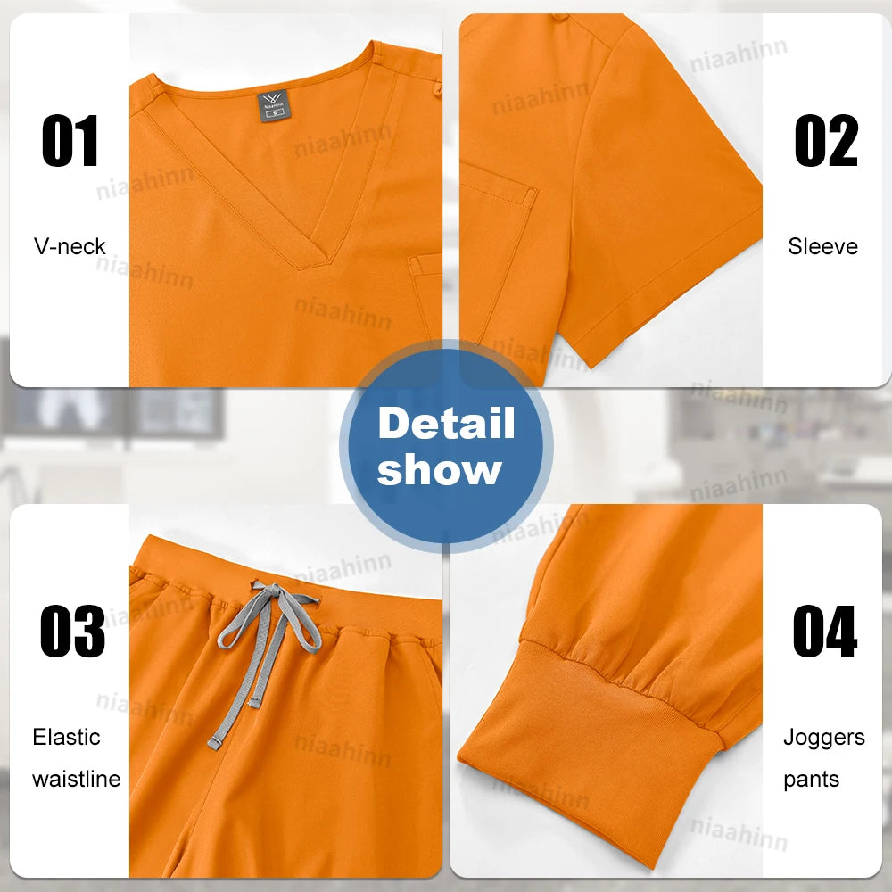 Medical Clothing for Women Scrubs Jogger Sets Nursing Pants Surgical Gown High Quality Medical Uniforms Wholesale Beauty Uniform