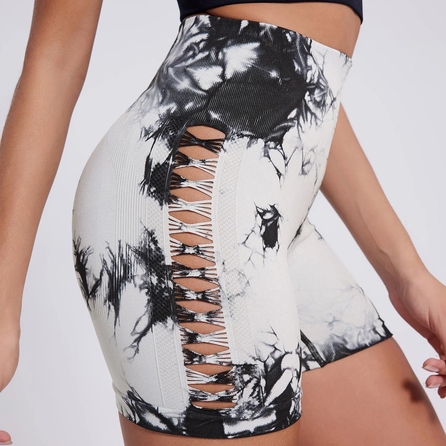 High Waist Lift Hip Elastic Women Leggings Casual Outdoors Running And Cycling Pants Yoga Workout Partial Tie-dye Sports Legging