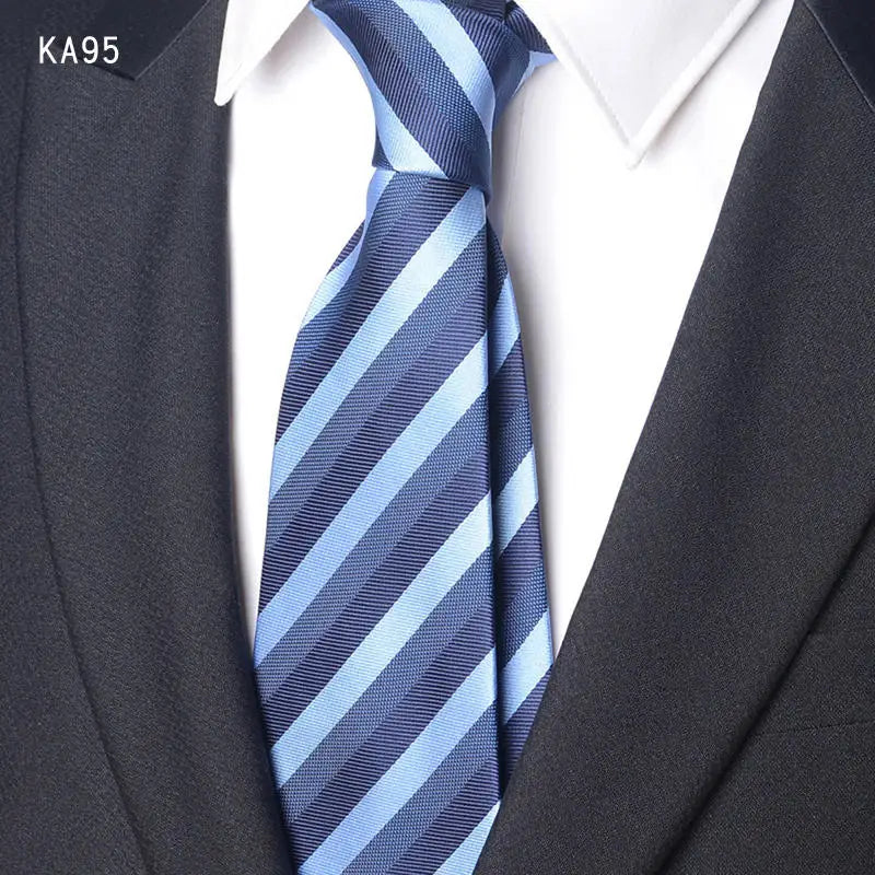 High Quality Handcrafted 9cm Wide Edition Cravat Blue Light Gray Striped Tie For Men's Business Attire Suit Commuting Necktie