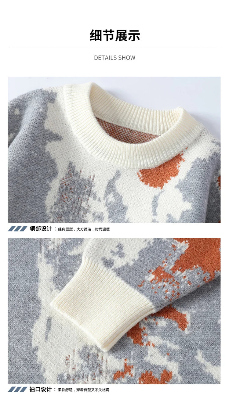 winter Men's Fashion casual Round Neck Warm sweater slim fit Sweaters Men sweater male Thicken Warm wool pullovers