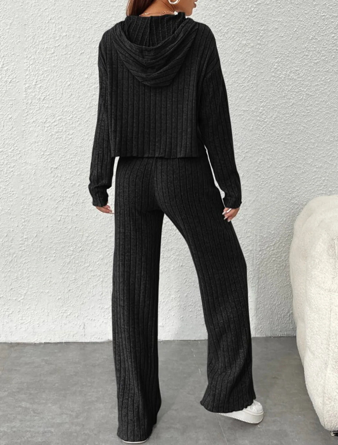 Fashion Long Sleeve Knitted Pant Sets Women Autumn Winter Home Casual Comfortable 2 Piece Sets Women Outfit  Two Piece Set