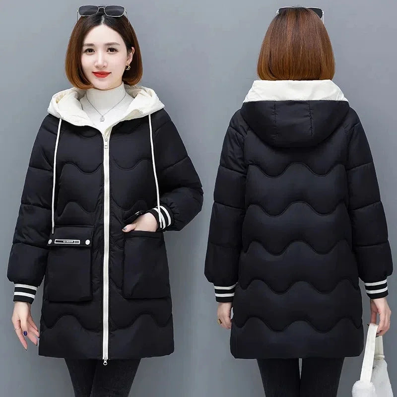 Long Winter Jacket Women Down Cotton Coats New Cotton Padded Puffer Parka Coat Women Hooded Outwear Thicken Warm Jacket 4XL