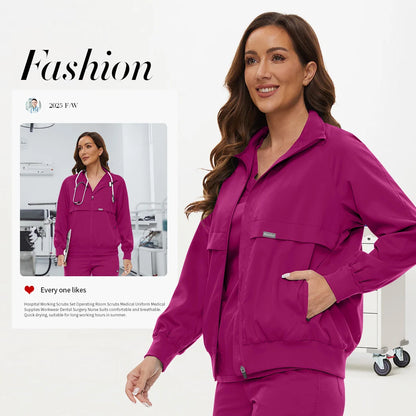 Clinical Jacket Medical Uniforms Women Hospital Pet Grooming Workwear Surgery Coat Doctor Costume Unisex Nurse Surgical Jackets