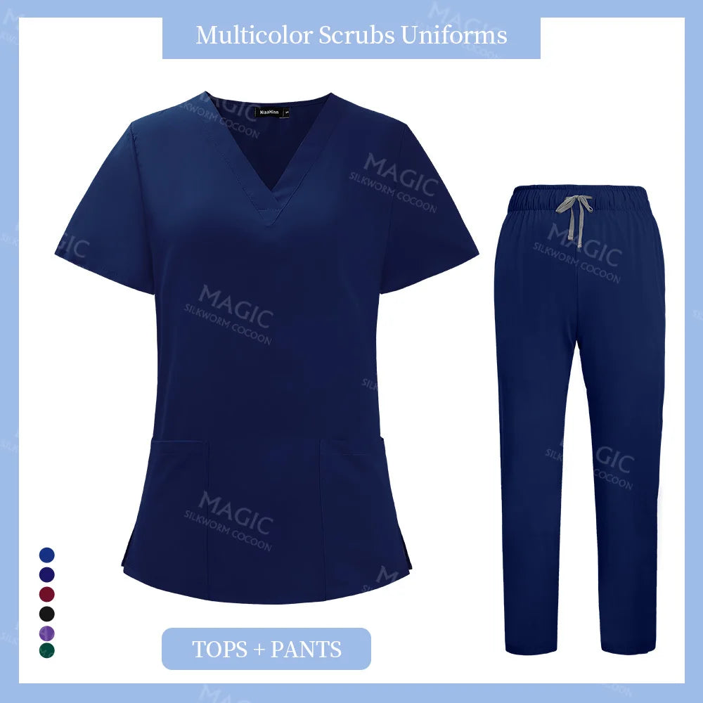 Dentist Nursing Work Clothes Medical Uniforms Men Women Beauty Salon Costume Nurse Workwear Clinical Doctor Surgical Tops Pants