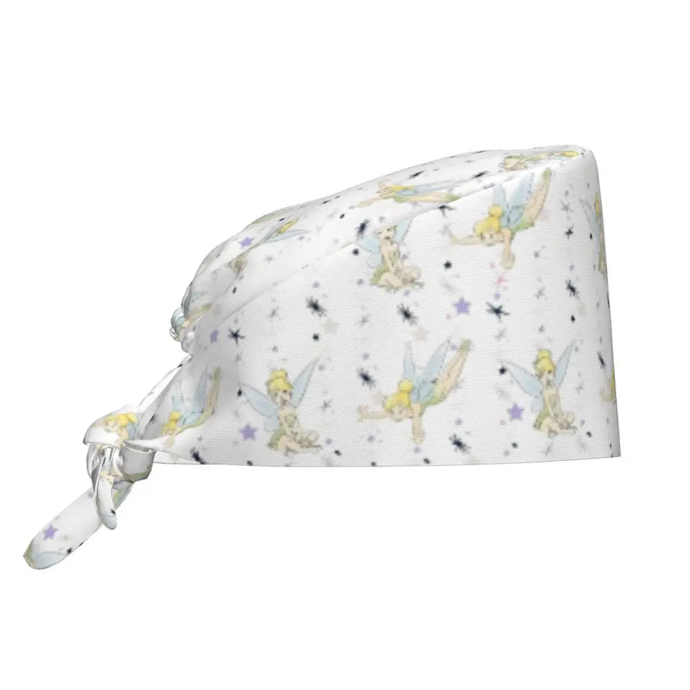 Custom Tinker Bell Breathable Nursing Work Cap Surgical Scrub Caps Unisex Nurse Medical Cap Cartoons Scrubs Hat Medical Surgical