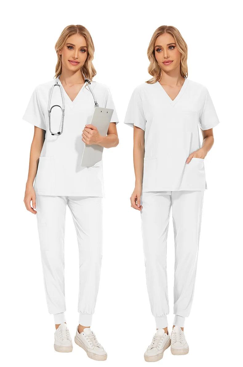 Slim Fit Medical Scrubs Uniform Women Scrub Sets Nursing Accessories Hospital Surgery Gowns Dental Clinic Beauty Salon Workwear