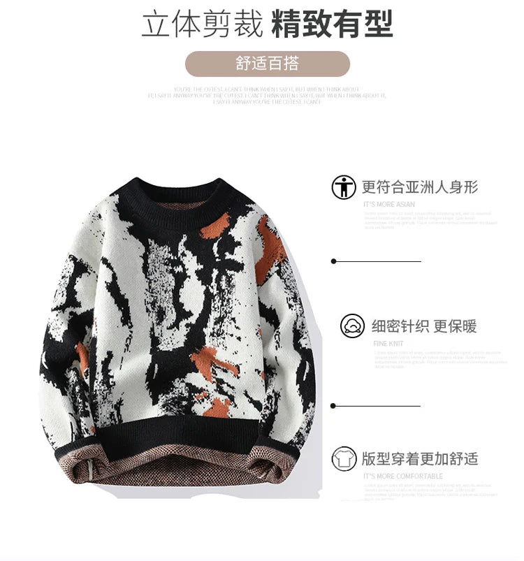 winter Men's Fashion casual Round Neck Warm sweater slim fit Sweaters Men sweater male Thicken Warm wool pullovers