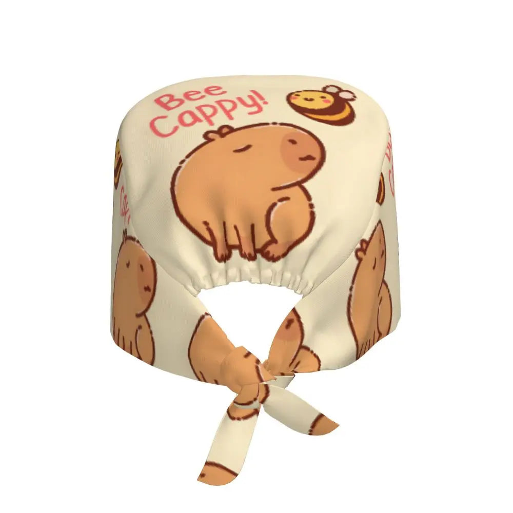 Custom Cartoon Capybara Medical Staff Scrubs Hat Women Men Comic Doctor Nursing Surgical Cap Scrub Caps