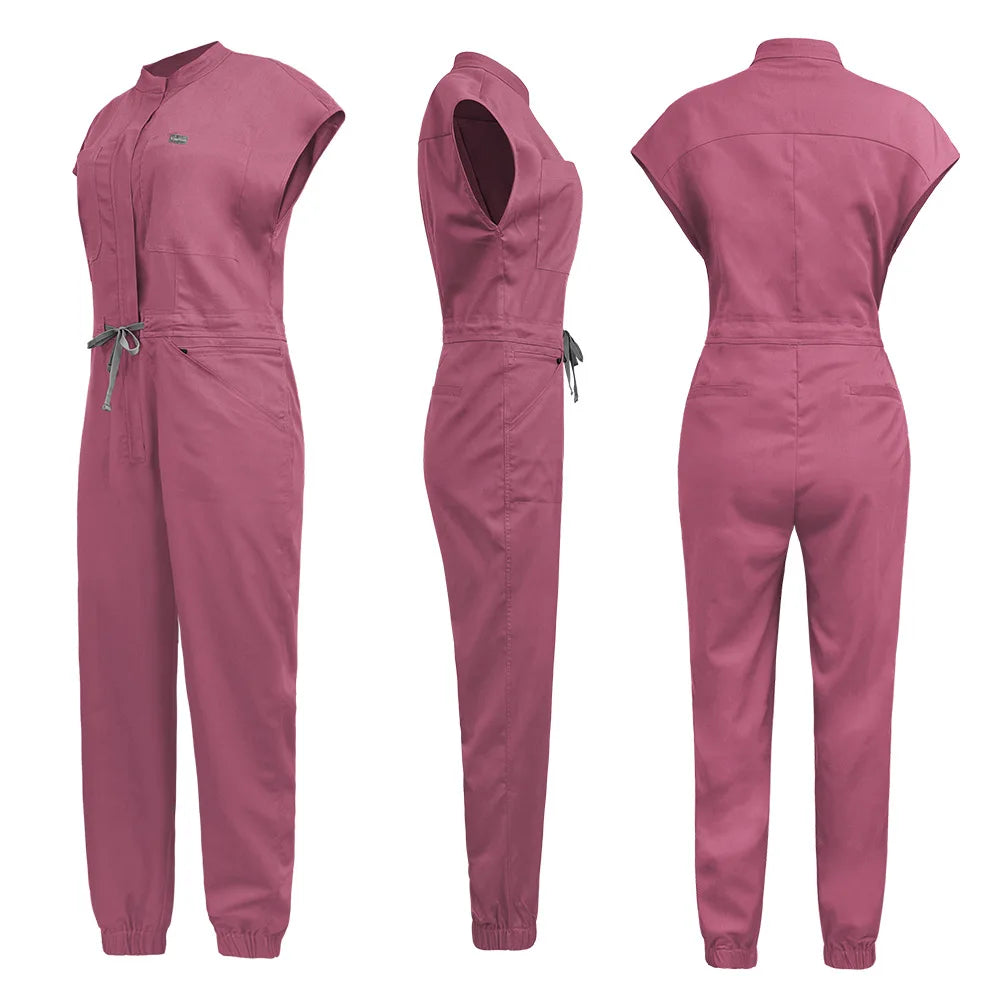New Nurse Clothing Jumpsuits Medical Surgical Coverall Uniforms Beauty Salon SPA Clinic Pet Scrub Workwear High Quality Bodysuit