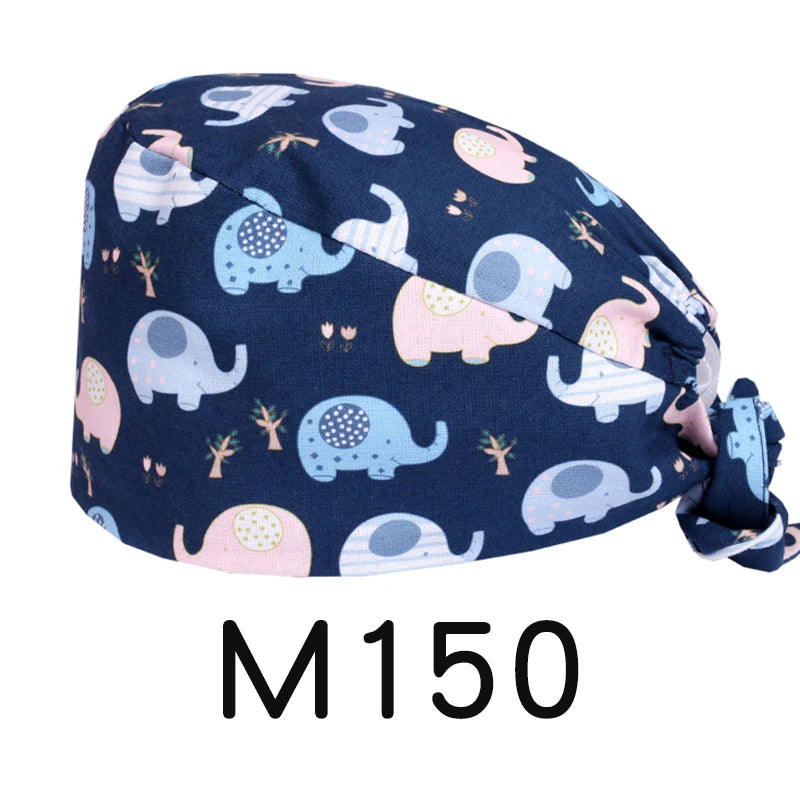 LONG HAIR Scrub Caps Surgical Medical Hats Cotton Nursing Caps Breathable Bouffant Healthcare Chef Pediatric Veterinary Hats M81