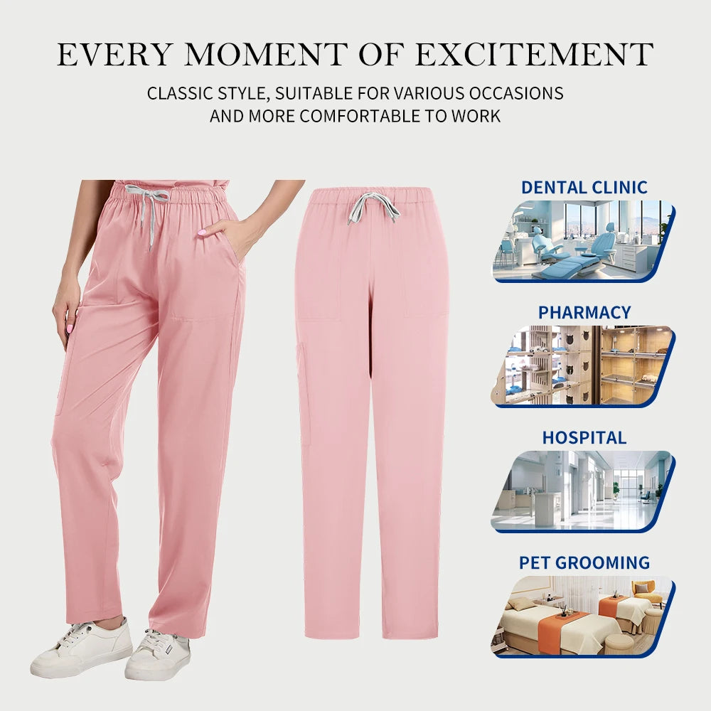 Medical Doctor Nurse Surgical Uniforms Woman Scrub Set Beauty Salon Work Wear Clinical Scrubs Top-Pants Spa Nursing Tunic Suit