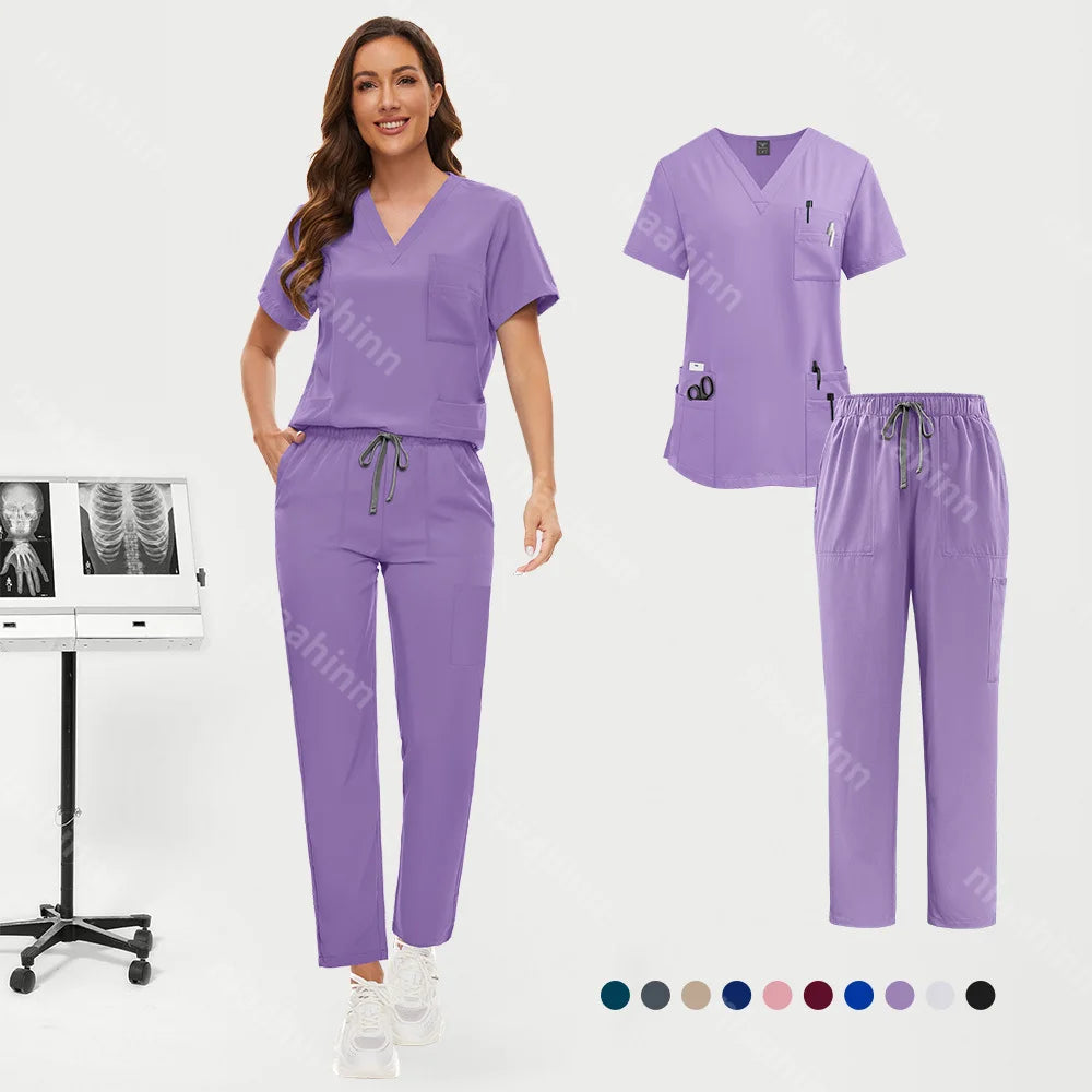 Medical Care Clothes Handwashing Uniform Nurse Suit Short Sleeved Hand Brushing Pet Dentist Nurse Work Clothes Men Nurse Uniform