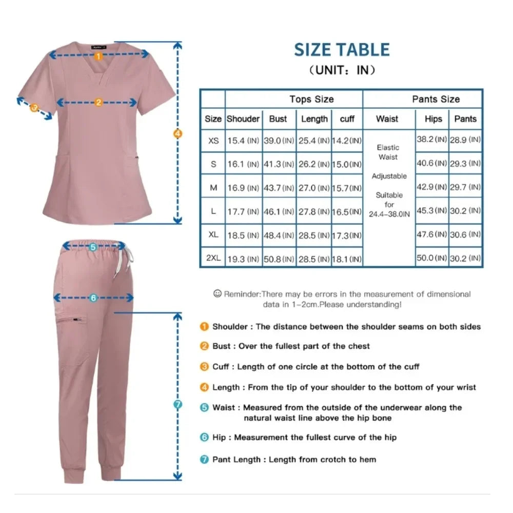 Women Scrubs Nurse Accessories Medical Uniform Unisex Slim Fit Comfort Clinical Women Operating Room Work Uniform Jogger Suit
