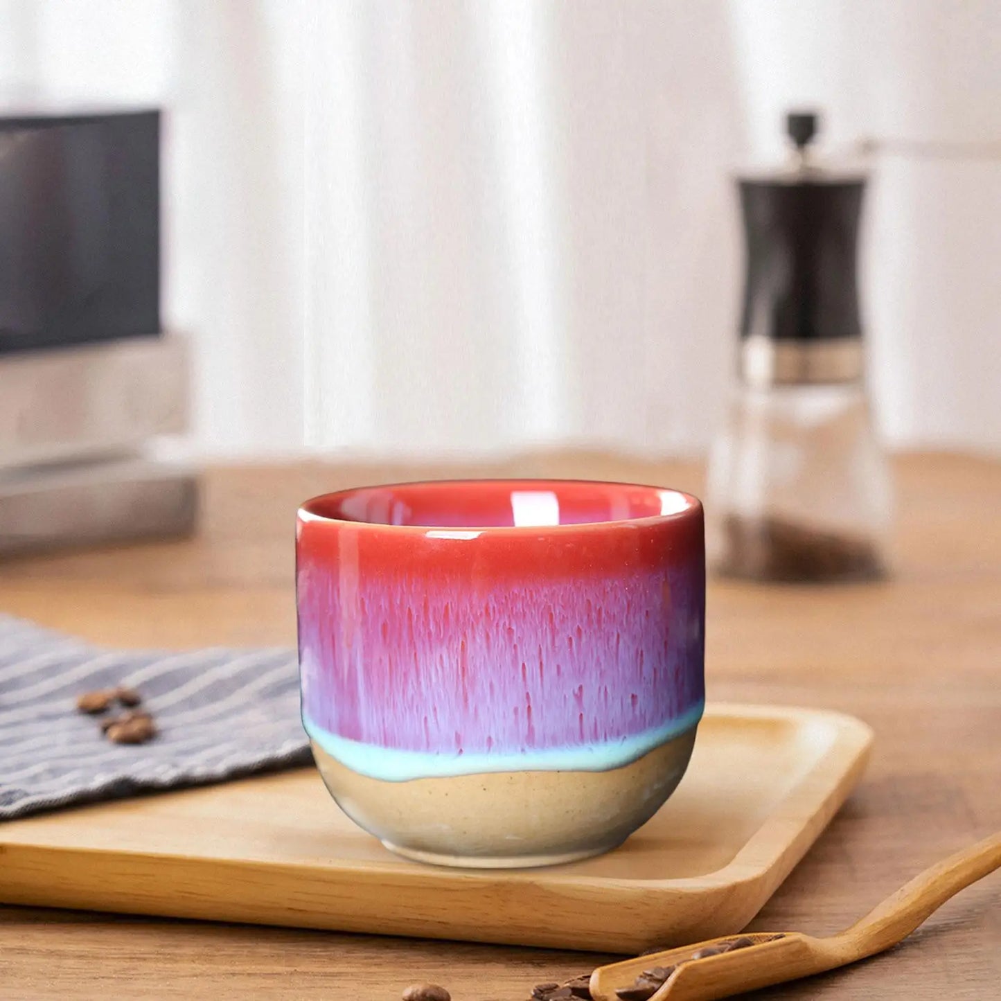 Ceramic Cups 150ml Japanese Style Handless Yerba Mate Teacup Kung Fu Tea Cup for Cappuccino Juice Yerba Mate Sake Espresso