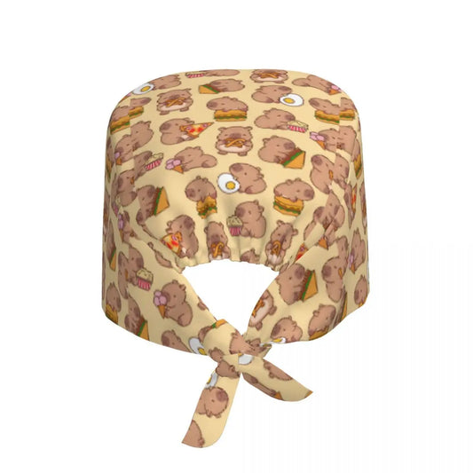 Custom Cartoon Capybara Medical Staff Scrubs Hat Women Men Comic Doctor Nursing Surgical Cap Scrub Caps