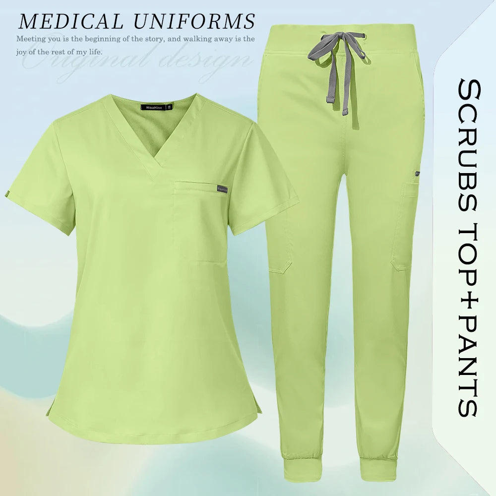 Nurse Uniform Woman Men Hospital Doctor Work Clothes Medical Nursing Top Jogging Pants Pet Workshop Uniforms Beauty SPA Workwear