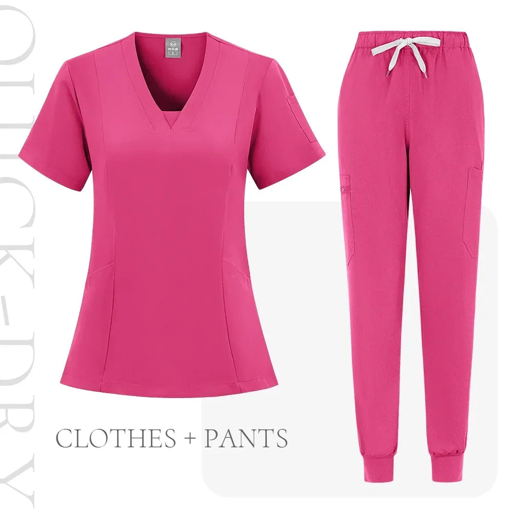 Women Scrubs Nurse Accessories Medical Uniform Unisex Slim Fit Comfort Clinical Women Operating Room Work Uniform Jogger Suit
