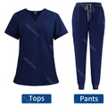 Niaahinn Surgical Uniforms Women Scrub Set Medical Nursing Workwear Dental Clinic Doctor Scrubs Tops+Pants Spa Work Unifrom Suit