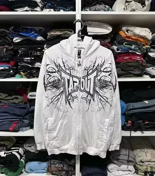 Streetwear Hoodies Y2K Men Women Clothes American Retro Skull Graphic Print Oversized Hoodies Sweatshirts Rock Pullover Hoodies