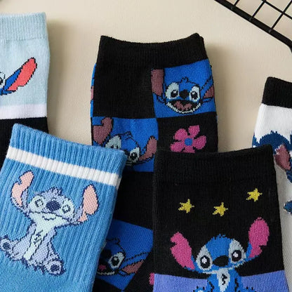 Stitch Anime Lilo & Stitch Cotton Midtube Stockings Socks Cartoon Stitch Dolls Boys Girls Warm Sleep Socks Kids Christmas Gifts