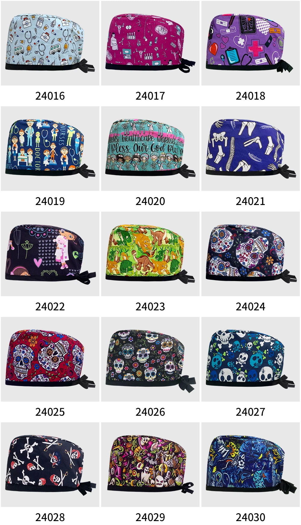 Scrub Cap Printed Cotton Beauty Salon Surgeon Cap Dental Clinic Nursing Hat Women Men Surgical Caps Wholesale Nurse Accessories