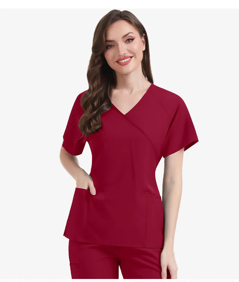 Slim Fit Women Scrubs Sets Hospital Medical Uniforms Nurses Accessories Dental Clinic Beauty Salon Spa Pet Lab Workwear Clothes