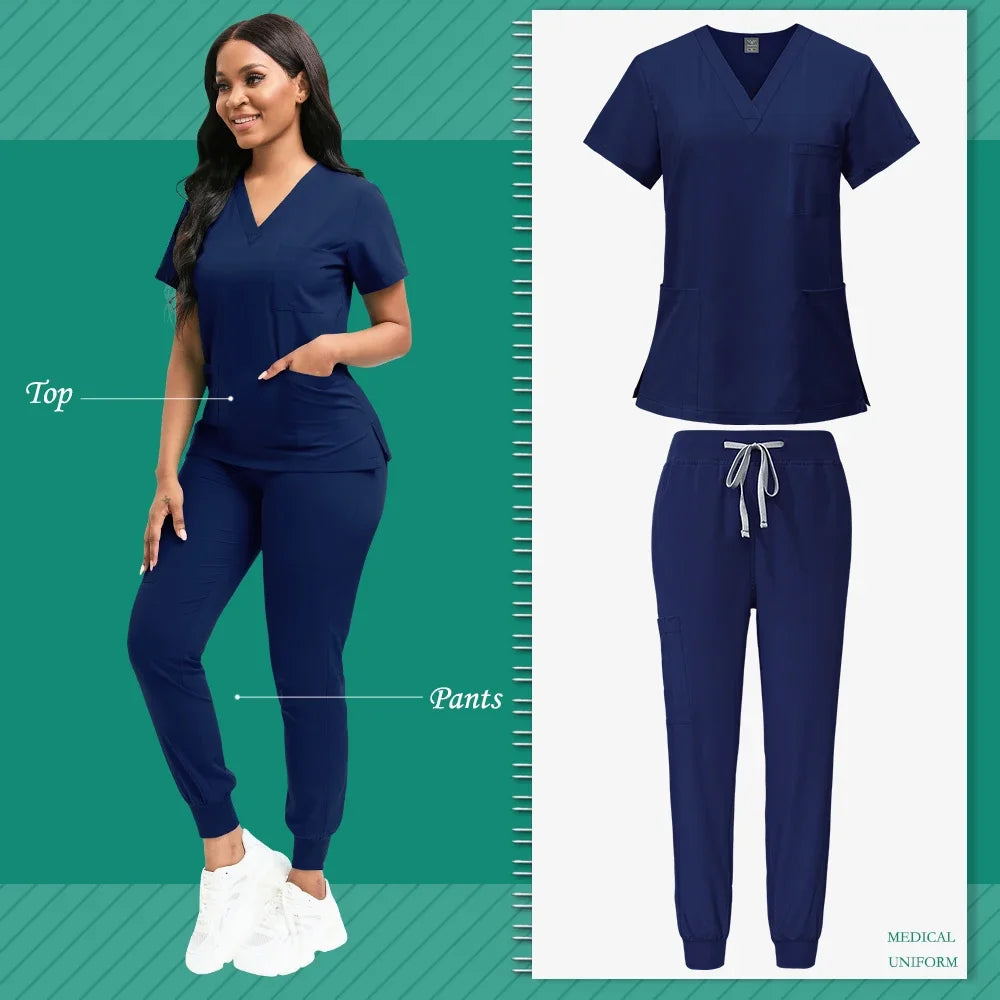 Multicolor Medical Uniforms Hospital Surgical Nurse Scrubs Set Unisex Nurses Accessories Dental Clinic Beauty Salon Workwear