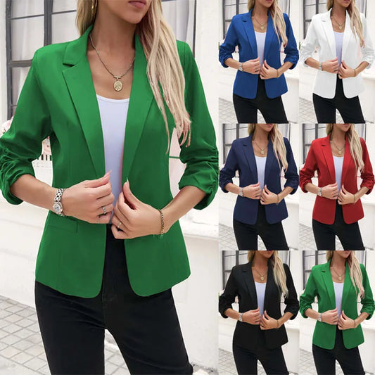 Women's Suit Jacket Formal Seven Quarter Sleeved Suit Business Casual Workwear Blazer