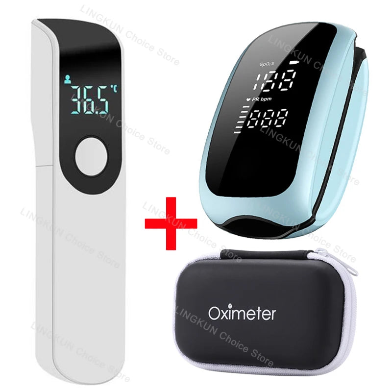 Rechargeable Fingertip Pulse Oximeter Medical Oximeter Strap Lanyard Blood Oxygen Saturation Monitor Digital LED Display Child