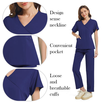 Nurse Scrubs New Fashion Medical Scrub Soft Breathable Jogger Pants Set Surgical Uniforms Woman Nursing Clinical Doctor Workwear