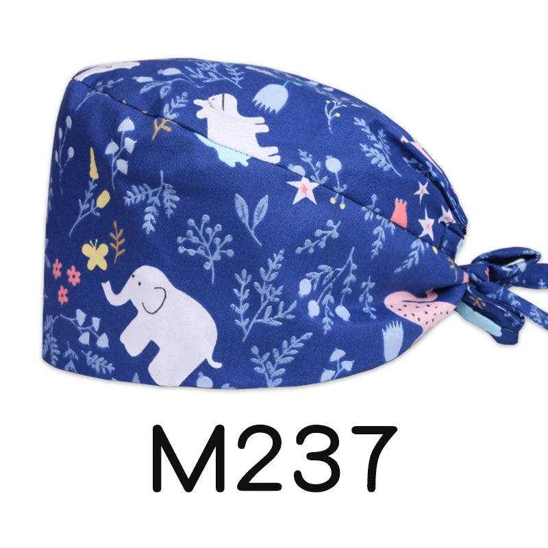 LONG HAIR Scrub Caps Surgical Medical Hats Cotton Nursing Caps Breathable Bouffant Healthcare Chef Pediatric Veterinary Hats M81