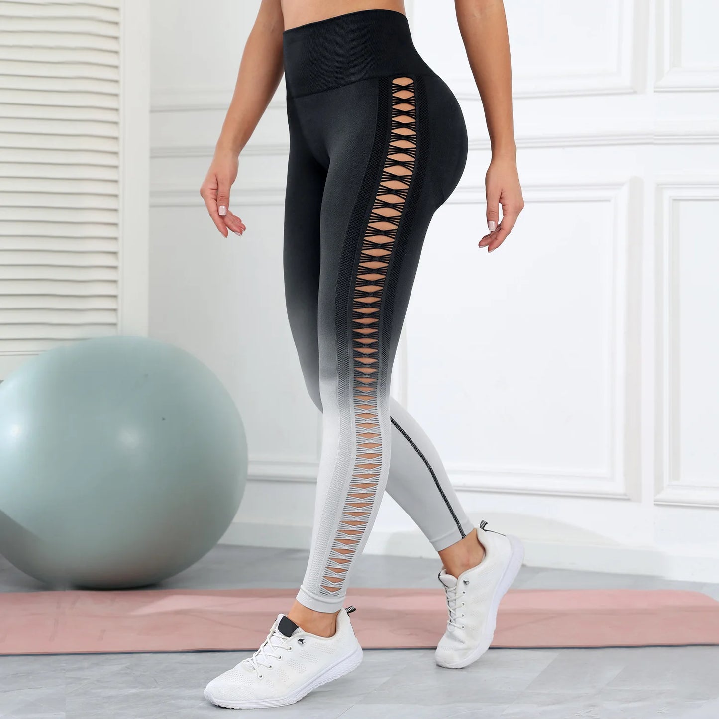 Butt Lifting Sexy Gym Leggings Women High Waist Seamless Tie Dye  Leggings Women Skinny Stretch Outdoors Hollow Out Pants