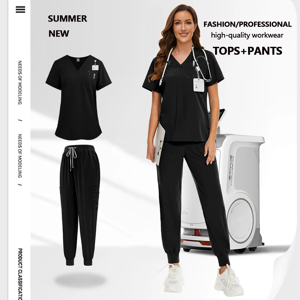 Work Clothes Woman Men Soft Summer Medical Uniform Doctor Surgery Workwear