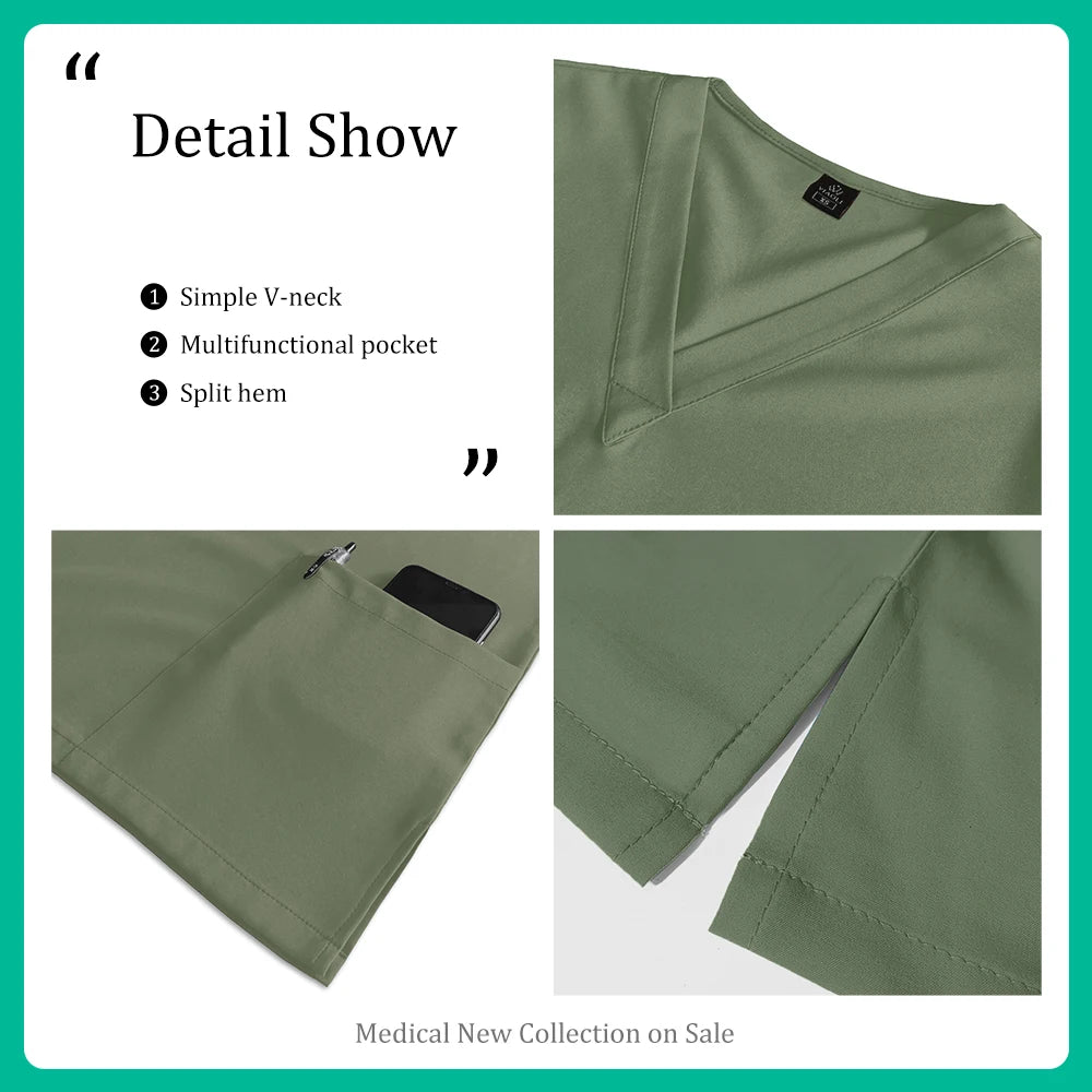 Hospital Scrubs Sets Doctor Nursing Uniform Suit for Male Female Dental Clinic Supplies Nurse Uniforms Women Medical Accessories