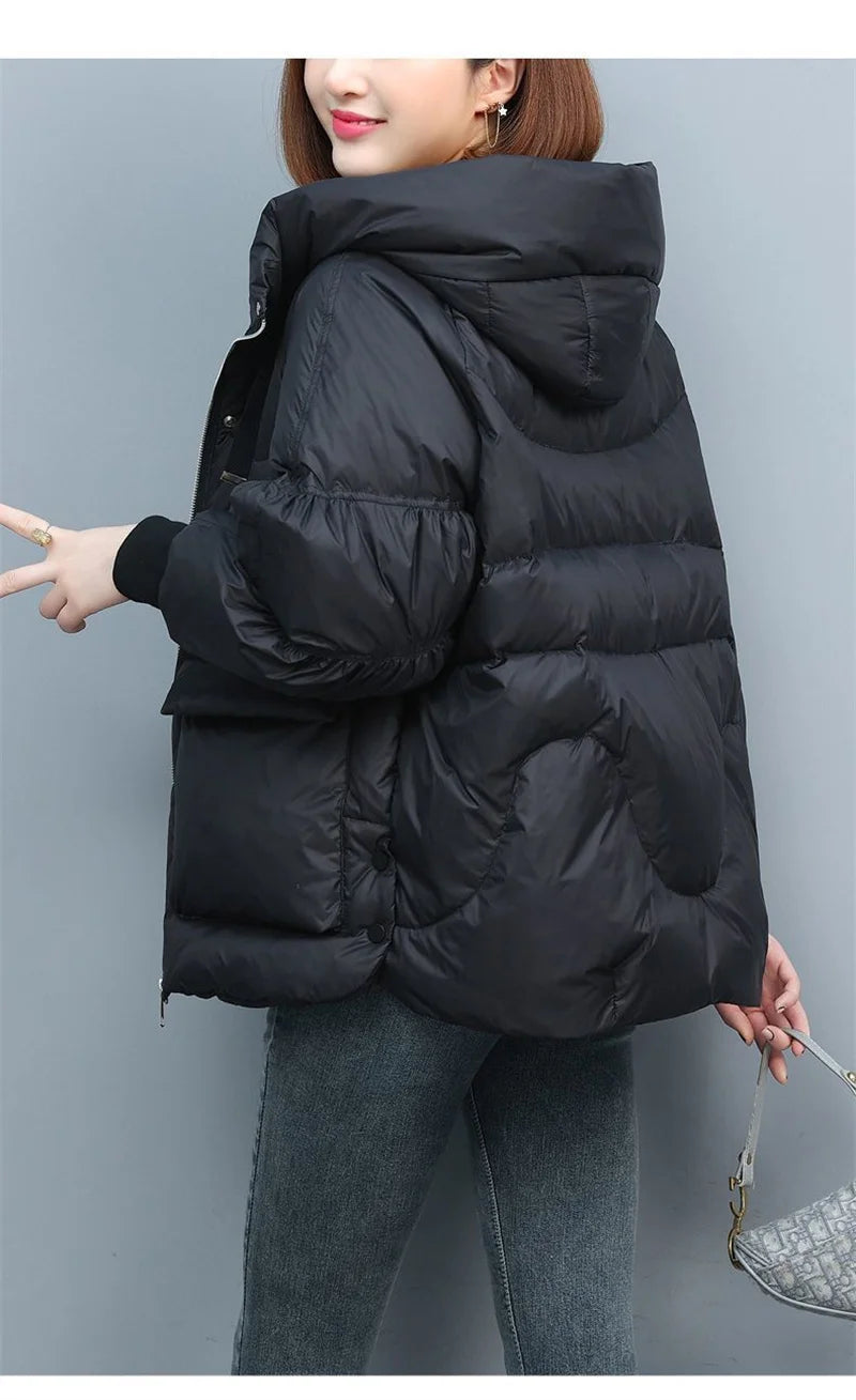 Winter Clothes Women Basic Jackets Warm Thick Down Cotton Jacket Female Short Hooded Fashion Padded-Cotton Jacket Parkas