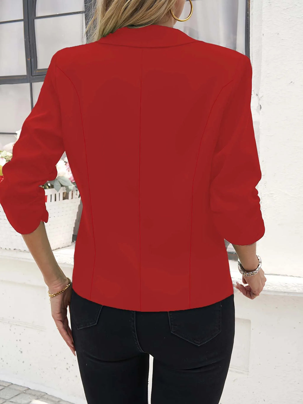 Women's Suit Jacket Formal Seven Quarter Sleeved Suit Business Casual Workwear Blazer