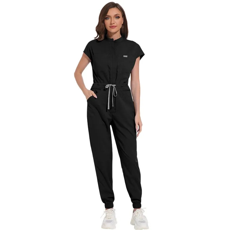 Wholesale Medical Apparel Scrub Uniform Women Short Sleeved Scrubs Jumpsuit Medical Hospital Clothing Scrub Uniforms with Pocket