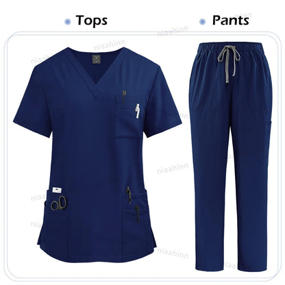 High Quality Medical Clothing for Women Uniform Nurse Lab Coat Unisex Wholesale Tops and Pants Suits Nursing Scrubs Uniforms Set