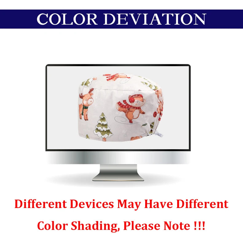 Printed Scrub Caps Dental Nursing Hats Durable Women Pediatric Cap Care Center Work Hat Comfortable  Aesthetic Scrub Cap K1235