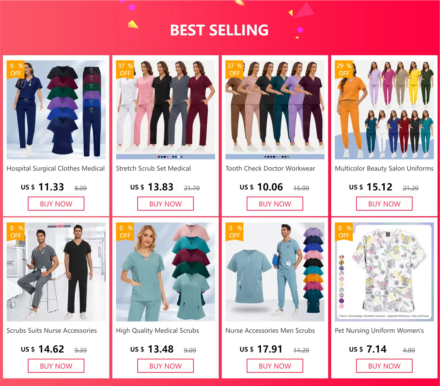 Scrubs Sets Pet Medical Uniforms Clothing Women Nurse Costume Spa Uniforms Surgery Suit Nurse Accessories Doctor Scrubs Workwear