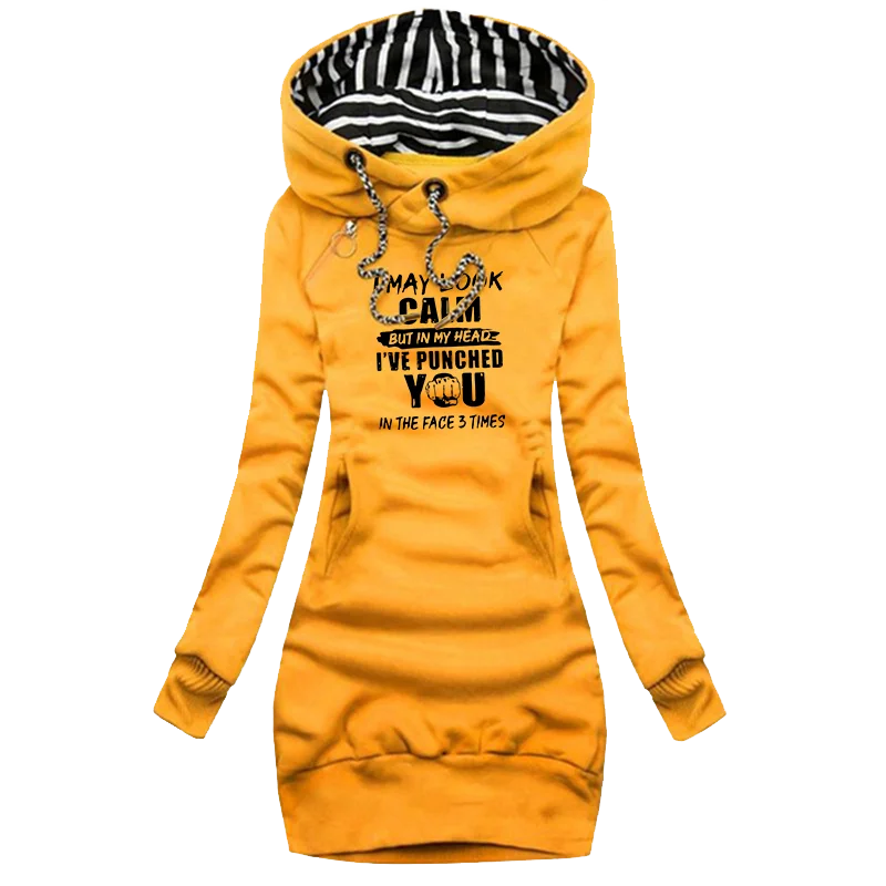 Autumn and Winter Women Dresses Fashion Long Sleeve Hoodie Dress Casual Hooded Dresses for Women Pullover Dress