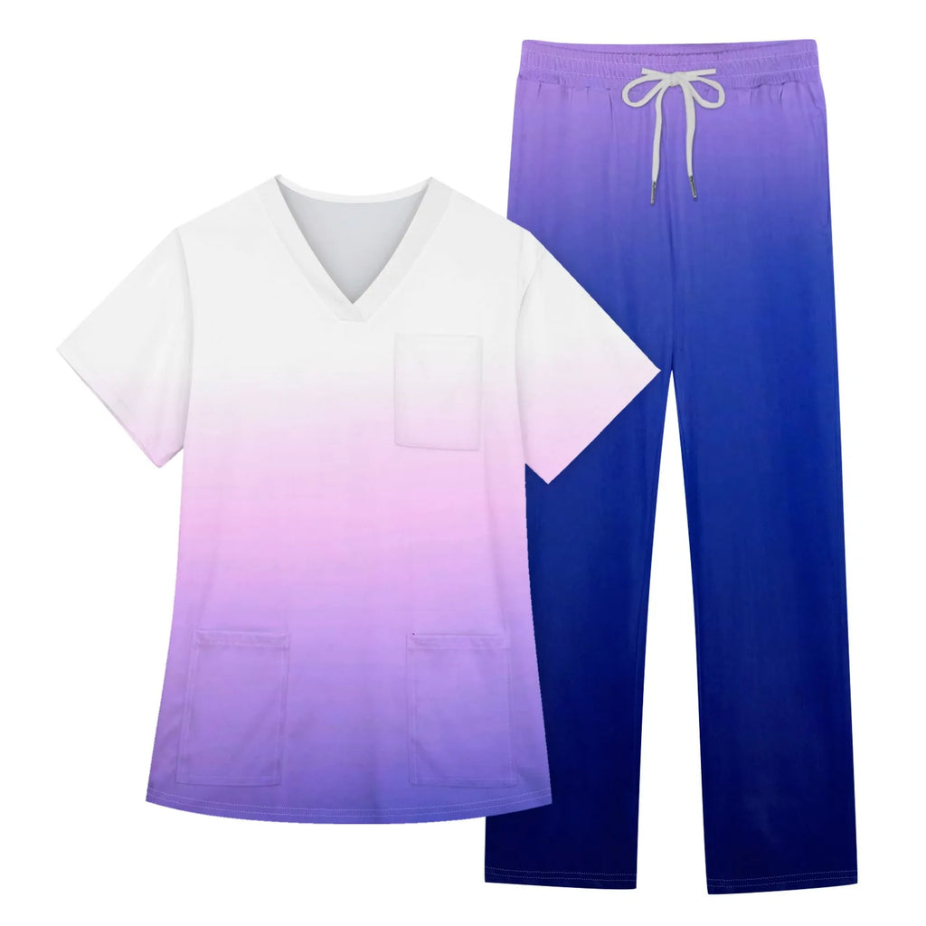 Women Medical Uniforms Slim Fit Scrubs Sets Tops Straight Pant Nurses Accessories Dental Clinic Beauty Salon Workwear Clothes