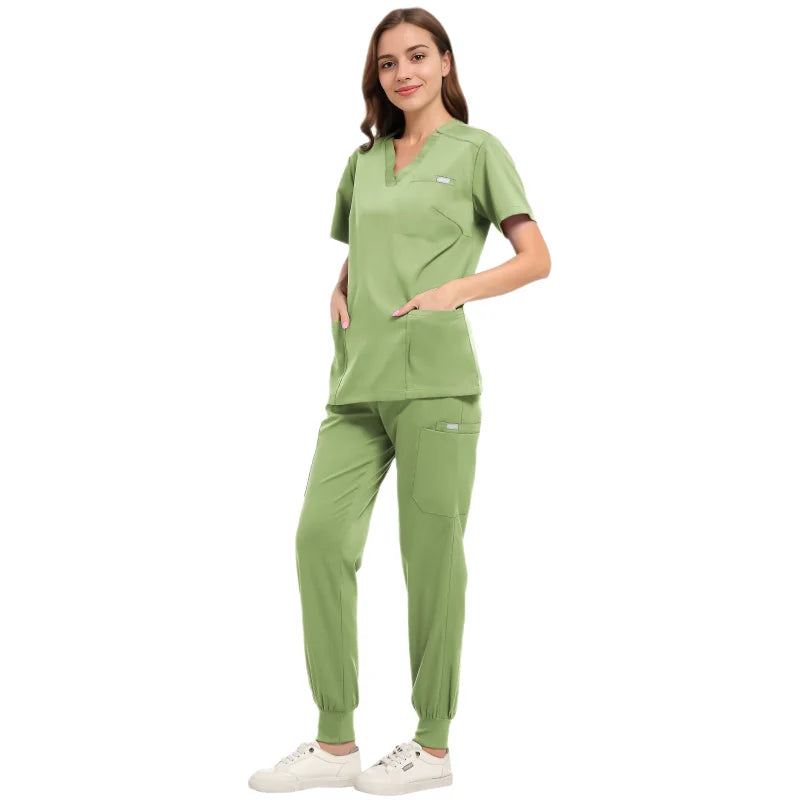 Nursing Scrubs Set Anti-Wrinkle Medical Surgical Gown Wholesale Hospital Scrub Top Doctor Nurse Special Scrub Uniform Men Women