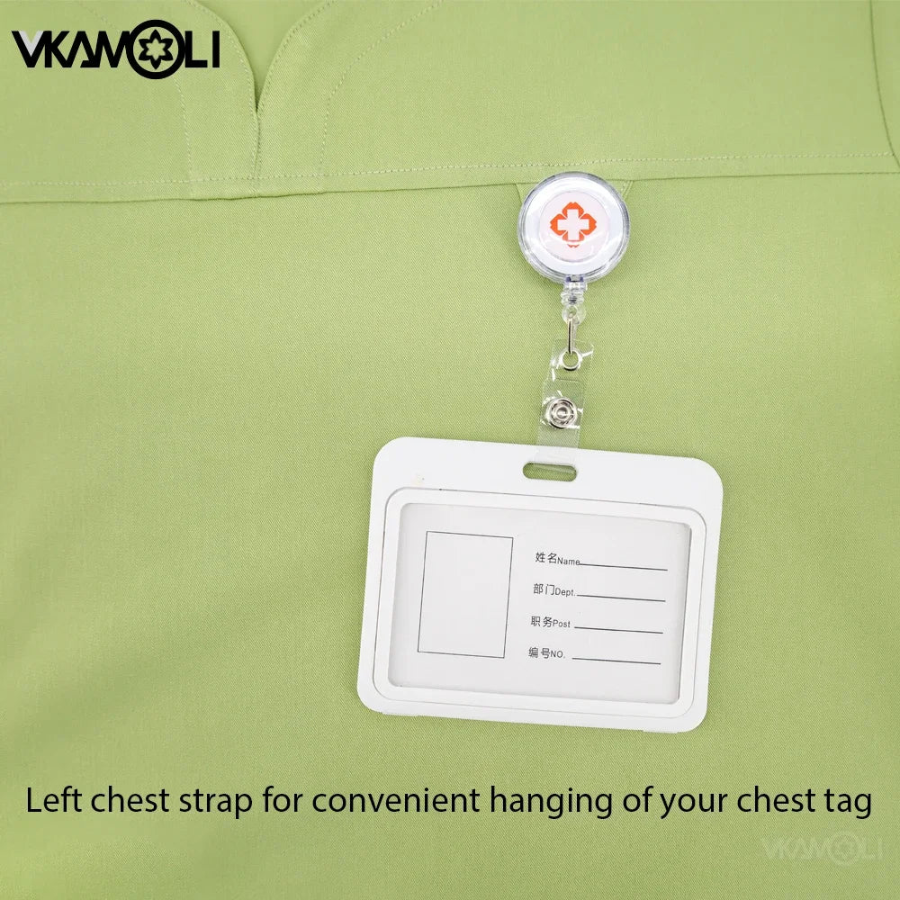 NEW Slim fitting elasticity scrubs sets Operating Room Medical Uniform scrubs uniform nurse women Solid color Surgery Suit