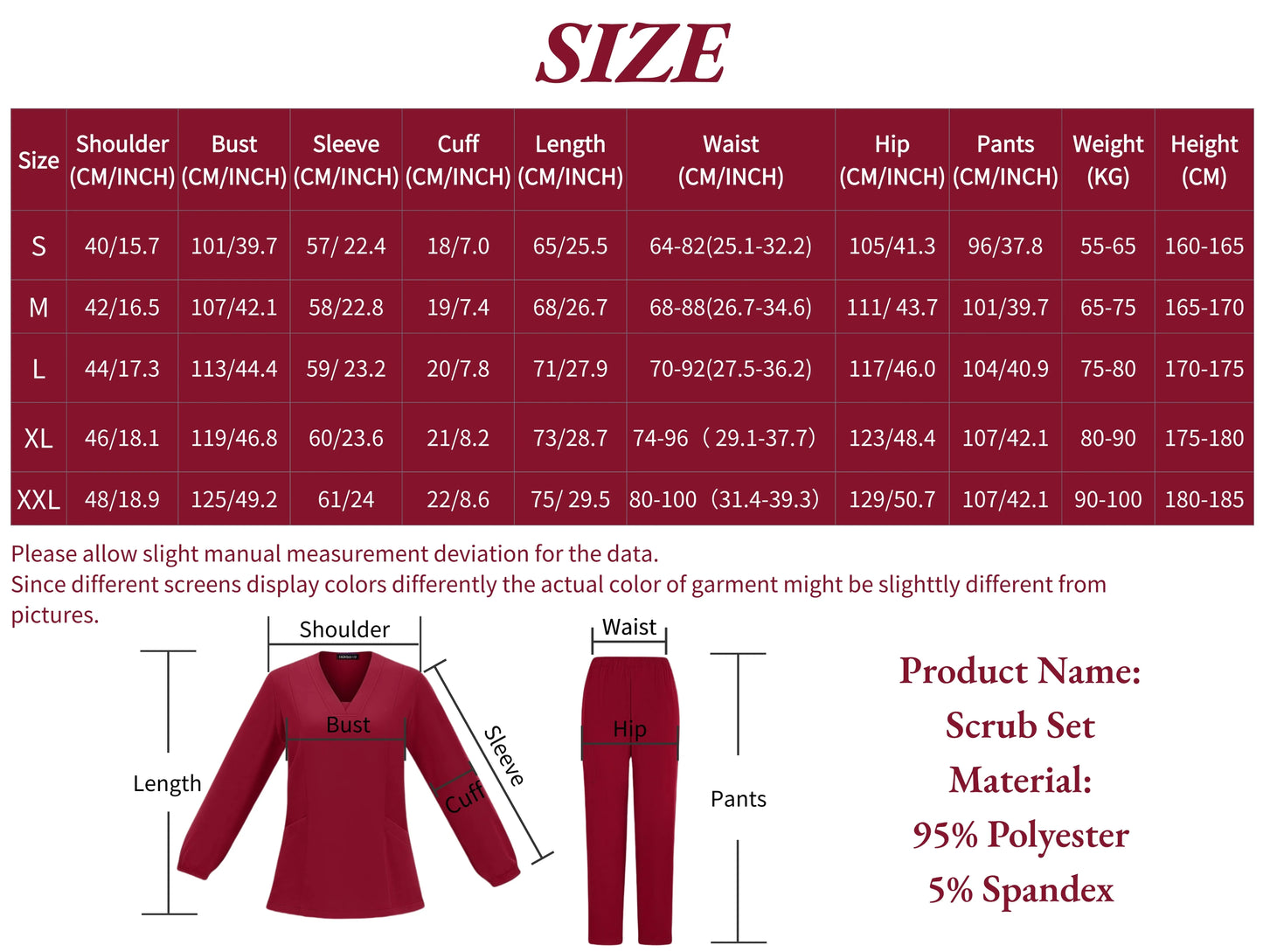 Long sleeves Scrubs Medical Scrub Soft Breathable Jogger Pants Set Surgical Uniforms Woman NursingClinical Doctor Workwear