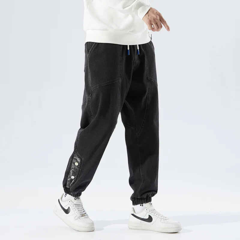 Spring Autumn Plus Size Baggy Jeans Men Hip Hop Streetwear Harem Pants Fashion Embroidery Stretch Cotton Casual Jogger Jeans 8XL