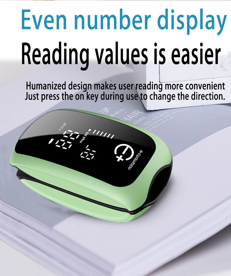 Medcial Portable Fingertip Pulse Oximeter Monitor Blood Oxygen Saturation Meter Pulse Oximeter Home Oximeter USB Rechargeale