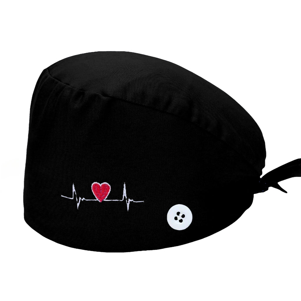 Solid color scrub cap with button pet grooming working Caps surgical cap Lab work hat womens Scrub hats nurse accessories