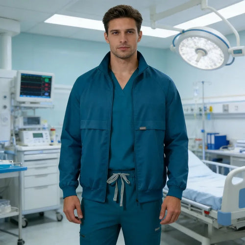 Elastic V-neck nurse hand washing suit three piece set, short sleeved pants and jacket, comfortable surgical suit set
